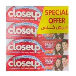 كلوس اب معجون اسنان ديب اكشن 75 مل * 4 احمر (عرض خاص)