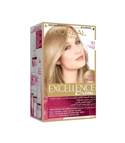 L'oreal Paris Excellence Cream Hair Dye, 9.1 Very Light Ash Blonde