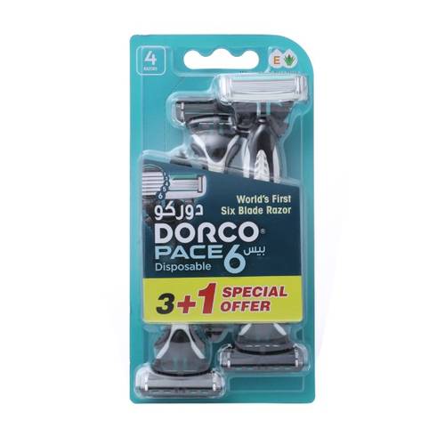 Dorco 6 Pace 3+1 Disposable Razors SXA100-4B