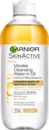 Garnier Micellar Water Face Eyes Lips Argan Oil cleanser and Waterproof Make-up Remover 400 ml