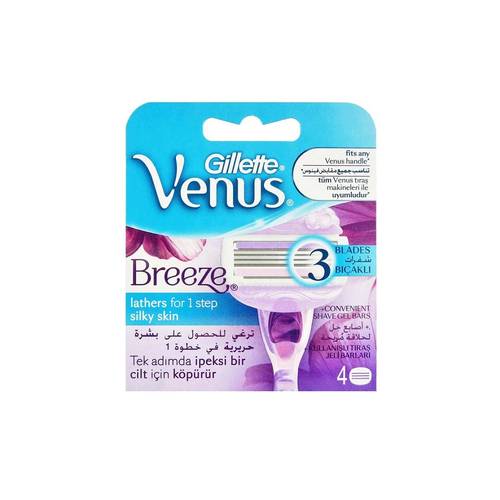 Gillette Venus Breeze Razor Blades For Women, Pack of 4