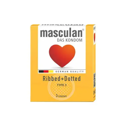 Masculan Das Condoms Ribbed + Dotted Type 3 - 3 Condoms
