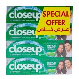 كلوس اب معجون اسنان ديب اكشن 75 مل * 4 اخضر (عرض خاص)