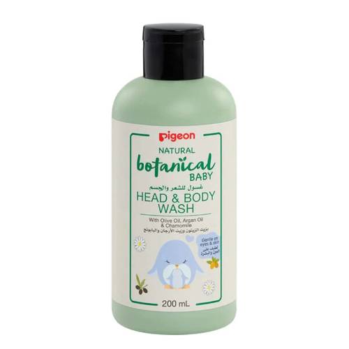 Pigeon Natural Botanical Baby Head & Body Wash with Olive, Argan & Chamomile 200 ml