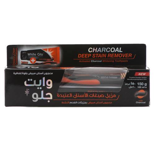 White Glo Charcoal Deep Stain Remover T.P 100 ML