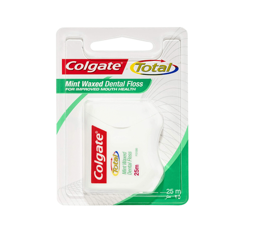 COLGATE TOTAL D. FLOSS MINT WAXED 25M