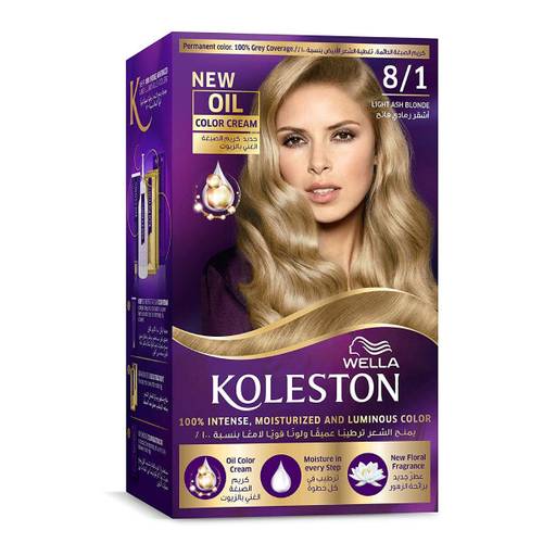 Koleston kit hair color light ash blonde 8/1