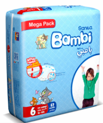 Bambi Size (6) Mega Pack 52 Diapers