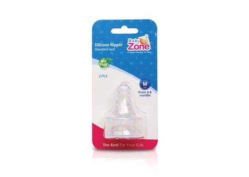 Baby Zone Silicone Nipple 2 Pcs  L 8238