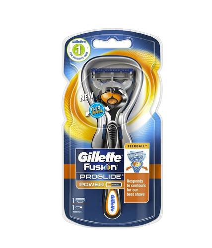 Gillette Fusion ProGlide Flexball Power Shaving Razor, 1 Blade and 1 Battery, For Men