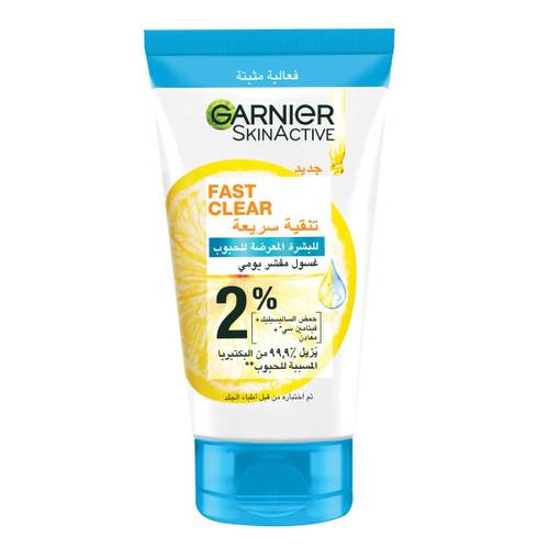 Garnier Skin Active Fast Clear Daily Face Scrub 150 ml Acne Pore Skin Vitamin C 