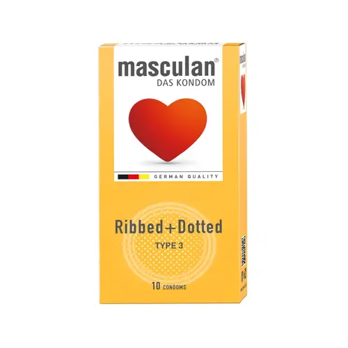 Masculan condom ribbed + dotted type 3 10pcs