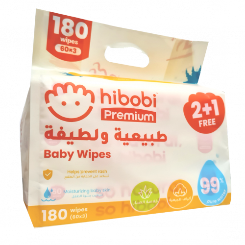 هاي بوبي مناديل مبللة للاطفال (2+1) - 180 منديل