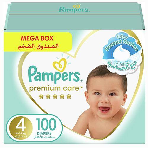 بامبرز عناية مميزة مقاس (4) صندوق 100 حفاضة