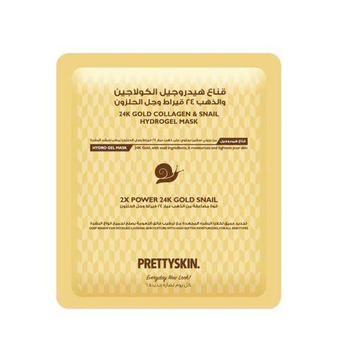 بريتي سكين قناع هيدروجيل الكولاجين والذهب 24 قيراط وجل الحلزون