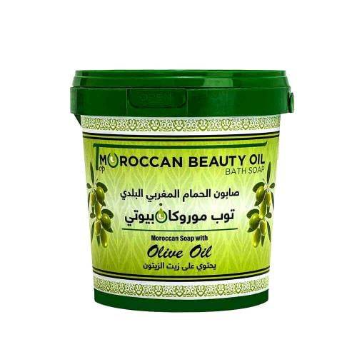 توب موروكان بيوتي صابون الحمام المغربي بزيت الزيتون - 850 جم