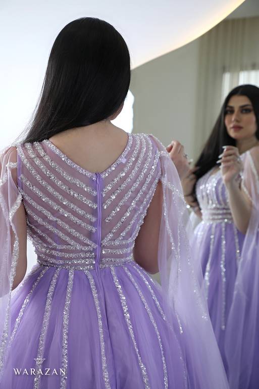 فستان سهرة تل أنيق بأربعة ألوان