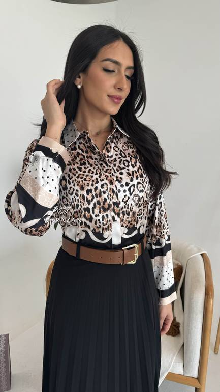 قميص ساتان نمري