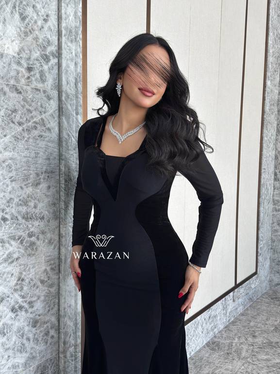 فستان ماسك بتدخيلة مخمل 