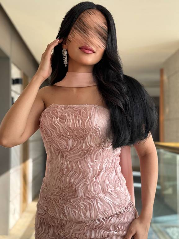 فستان سهرة راقي مع شال 