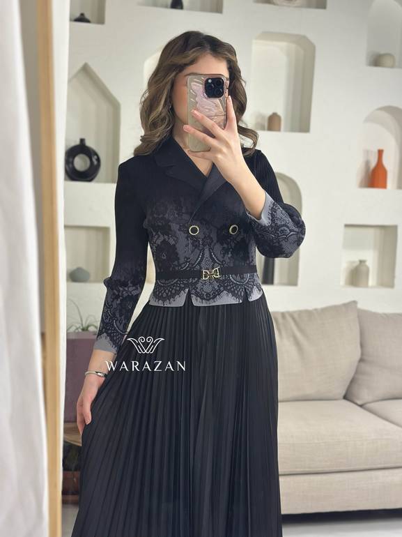  فستان كلاسيك بكسرات 