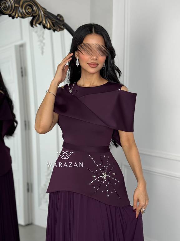 فستان سهرة أوف شولدر بتصميم بليسيه