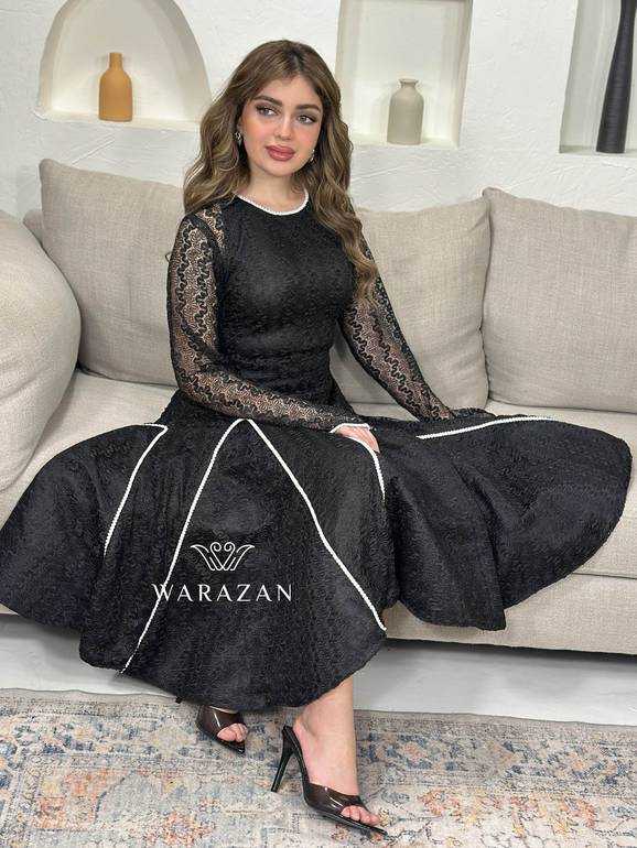 فستان ناعم باكمام شفافه 