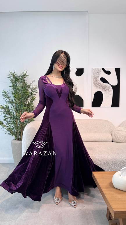 فستان ماسك بتدخيلة مخمل 