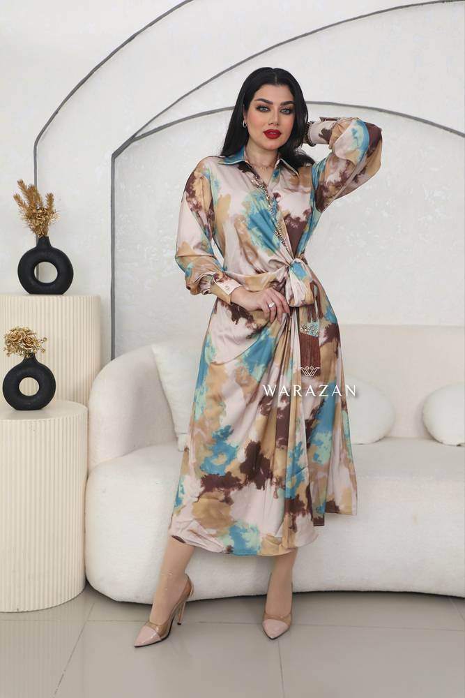 فستان لف برنت مشجر ميد 
