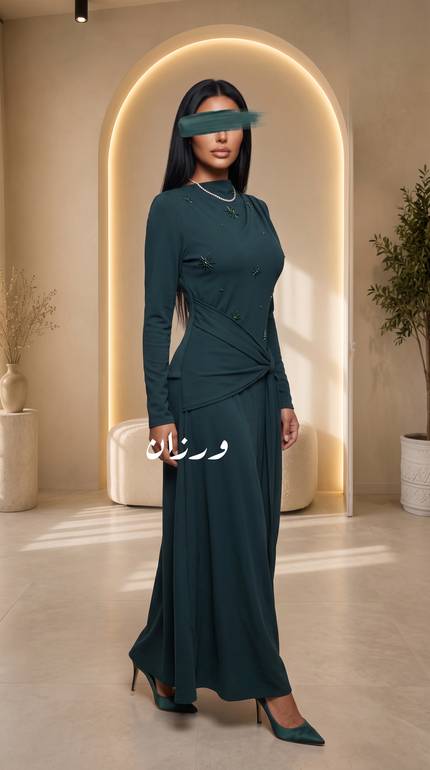 فستان ناعم بتصميم انسيابي أنيق