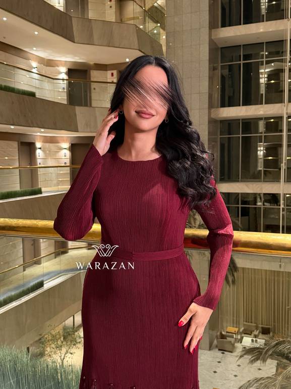 فستان ماسك استرتش بحزام من الخصر