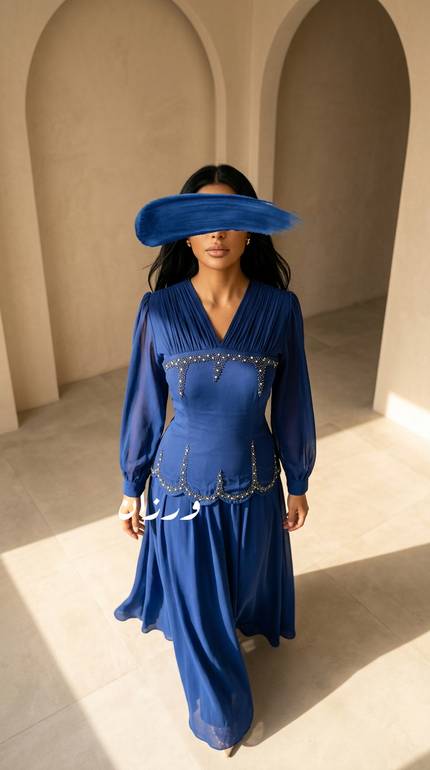 فستان انيق باكمام طويله للسهرة 