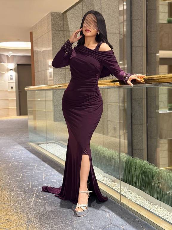 فستان سهرة ناعم ماسك للمناسبات 