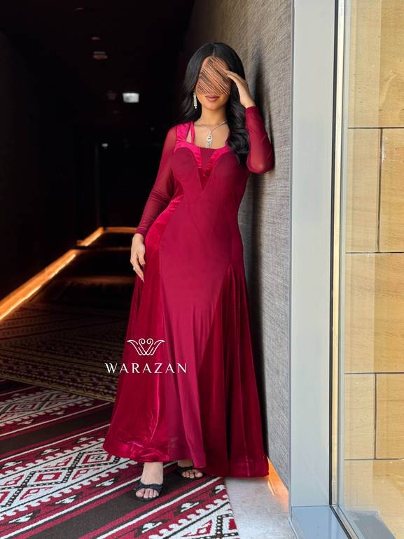 فستان ماسك بتدخيلة مخمل 