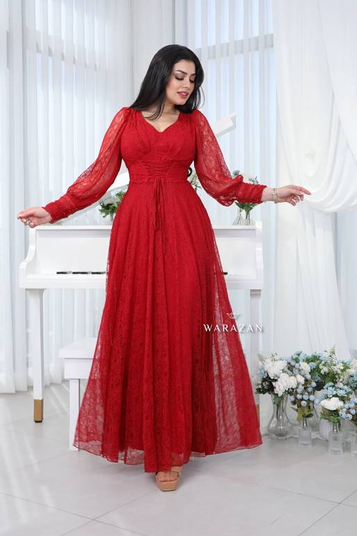 فستان سهره باكمام واسعه