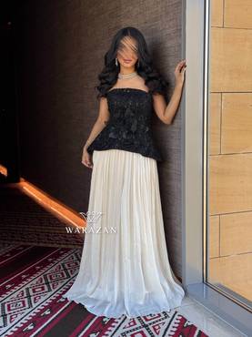 فستان سهره بكسرات و بتدخيلة ورود 
