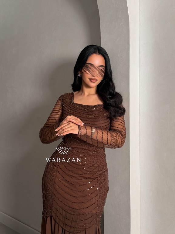 فستان سهره بتطريز شك 