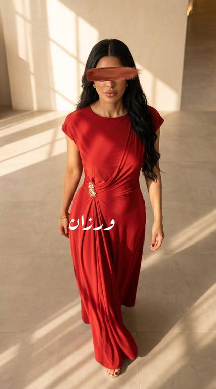  فستان درابيه ناعم طويل