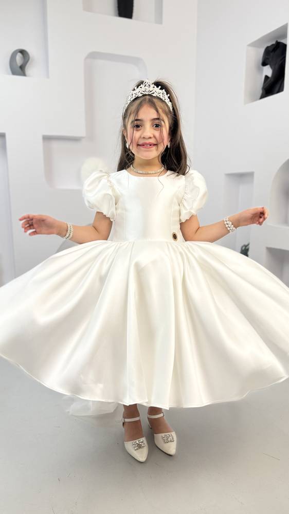 فستان سهرة بناتي اوف وايت 