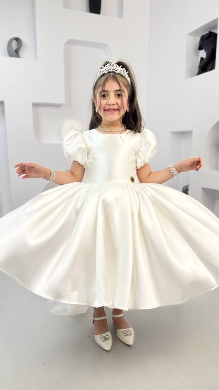 فستان سهرة بناتي اوف وايت 