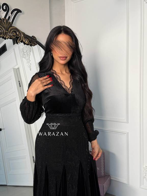 فساتين سهره مخمل اسود