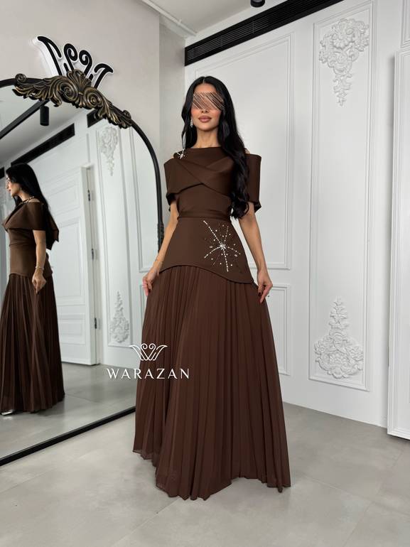 فستان سهرة أوف شولدر بتصميم بليسيه