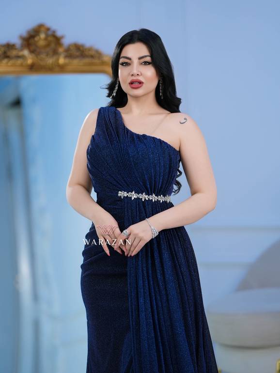 فستان سهرة راقي مع كرستال 