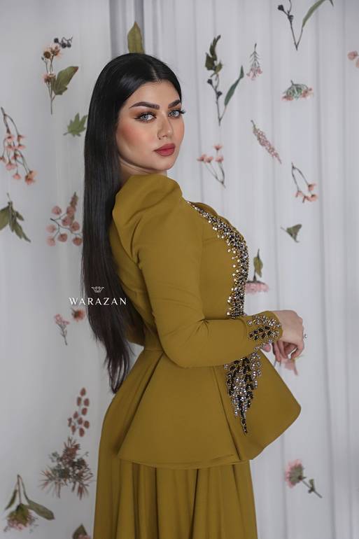 فستان سهرة طويل ماسك و ساتر بتطريز 