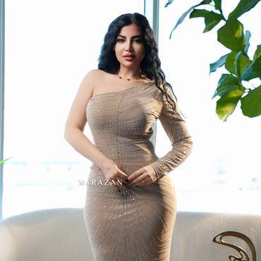 نسخة من فستان سهرة ماسك وأنيق  - XXL - بيج