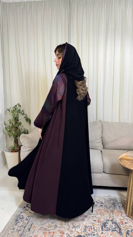 عباية انيقه بتخيلة لون برغندي