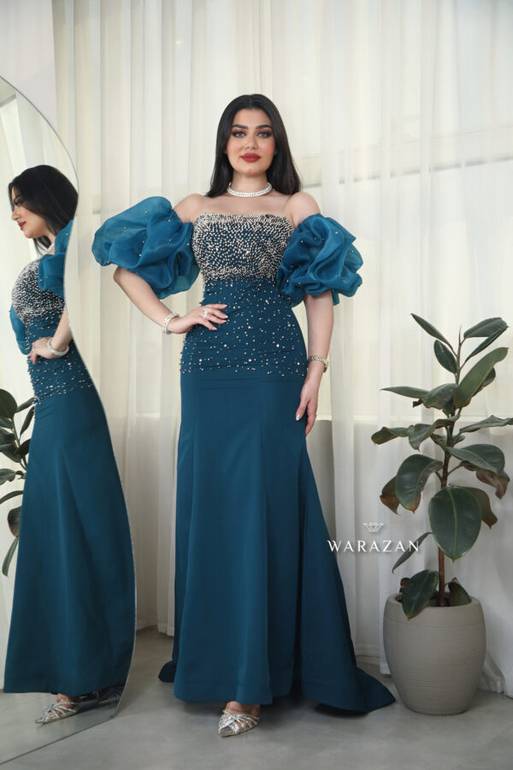 فستان سهرة ماسك بتطريز للمناسبات