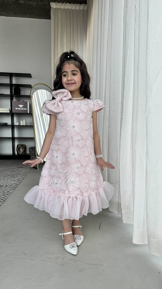 فستان بناتي مورد للعيد والمناسبات