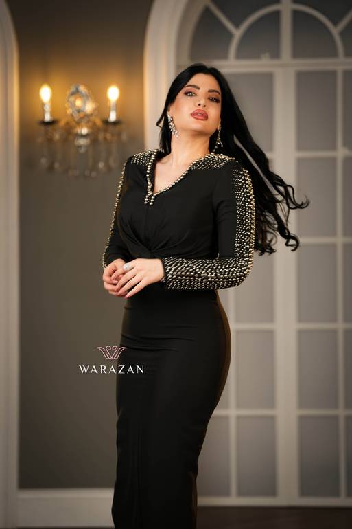 فستان سهرة مخمل ماسك للخطوبة والعيد والمناسبات 