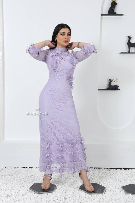 فستان سهرة طويل وناعم دانتيل